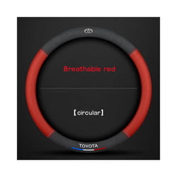 3D embossing Car Steering Wheel Cover For Toyota Corolla Fortuner Sequoia - Breathable red O