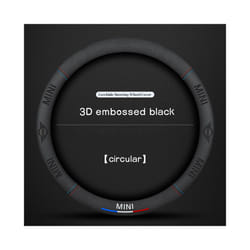 3D Embossing Car Steering Wheel Cover Car Steering Wheel Cover For MINI - 3D embossed black O