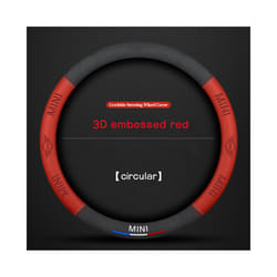 3D Embossing Car Steering Wheel Cover Car Steering Wheel Cover For MINI - 3D embossed Red O