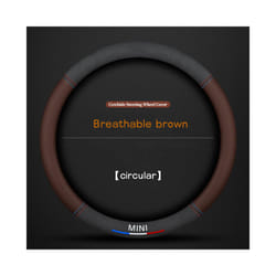 3D Embossing Car Steering Wheel Cover Car Steering Wheel Cover For MINI - Breathable Brown O