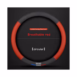 3D Embossing Car Steering Wheel Cover Car Steering Wheel Cover For MINI - Breathable Red O