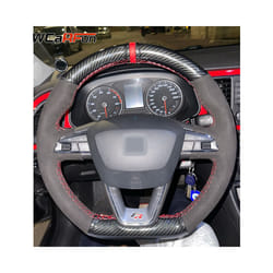 Custom Leather Suede Car Steering Wheel Cover For Seat Leon Cupra R Leon - style 01