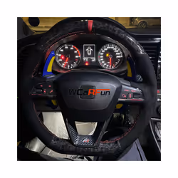 Custom Leather Suede Car Steering Wheel Cover For Seat Leon Cupra R Leon - style 02