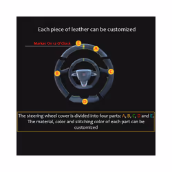 Custom Leather Suede Car Steering Wheel Cover For Seat Leon Cupra R Leon - style 02