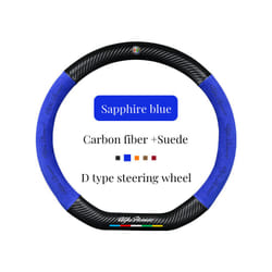 Car Suede Carbon Fiber Steering Wheel Cover Non-slip Suitable For Alfa - D blue