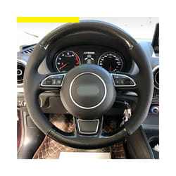 Black Carbon fibre Leather Car Steering Wheel Cover For Audi A1 A3 A4 - Style 2