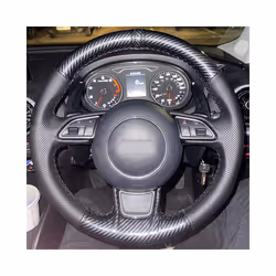 Black Carbon fibre Leather Car Steering Wheel Cover For Audi A1 A3 A4 - Style 2