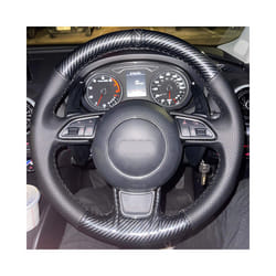 Black Carbon fibre Leather Car Steering Wheel Cover For Audi A1 A3 A4 - Style 3