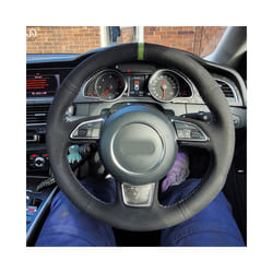 Black Carbon fibre Leather Car Steering Wheel Cover For Audi A1 A3 A4 - Style 4