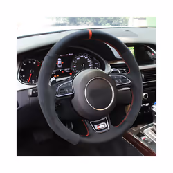 Black Carbon fibre Leather Car Steering Wheel Cover For Audi A1 A3 A4 - Style 5