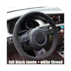 Black Carbon fibre Leather Car Steering Wheel Cover For Audi A1 A3 A4 - Style 6