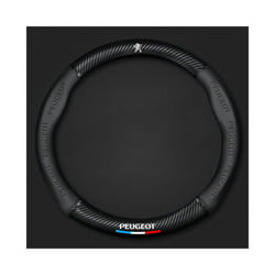 3D Embossing Carbon Fiber Leather Car Steering Wheel Cover For Peugeot - Other Car Contact Me