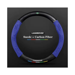 Car Suede Carbon Fiber Non-Slip Steering Wheel Cover For Land Rover Range - Blue