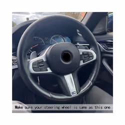 Black Leather Suede Steering Wheel Cover for BMW M Sport G30 G31 G32 - Style A