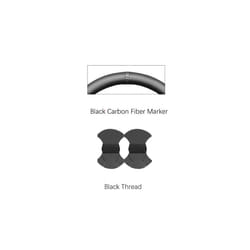 Black Carbon Fiber Suede Marker Soft Hand-stitched Car Steering Wheel - Black Marker
