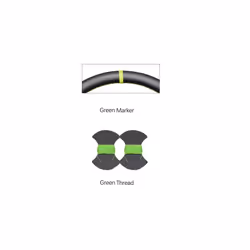 Black Carbon Fiber Suede Marker Soft Hand-stitched Car Steering Wheel - Green Marker