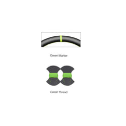Black Carbon Fiber Suede Marker Soft Hand-stitched Car Steering Wheel - Green Marker