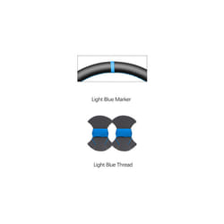 Black Carbon Fiber Suede Marker Soft Hand-stitched Car Steering Wheel - Light Blue Marker