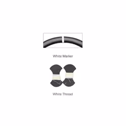 Black Carbon Fiber Suede Marker Soft Hand-stitched Car Steering Wheel - White Marker