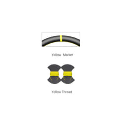 Black Carbon Fiber Suede Marker Soft Hand-stitched Car Steering Wheel - Yellow Marker