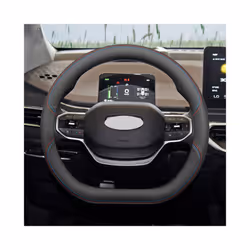 Car Steering Wheel Cover Breathable Anti Slip Leather Suitable For Geely - Red Line