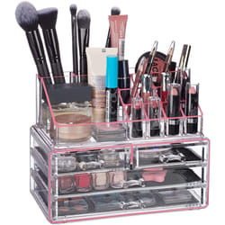 Relaxdays Makeup Organizer with 4 Drawers, Cosmetics Holder for Nail Polish and Lipstick, Acrylic Makeup K