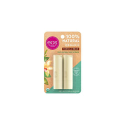 eos USDA Organic Lip Balm - Vanilla Bean | Lip Care to Moisturize Dry Lips | 100% Natural and Gluten Free | Long Lasting Hydration | 0.14 oz | 2 Pack