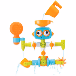 Infantino - Sensory Plug & Play Plumber Set - 16 Piece Bath Robot Toy for Sensory Exploration and Learning Cause and Effect