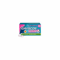 Gaviscon Heartburn and Indigestion Tablets, Double Action, Mint Flavour, Pack of 48