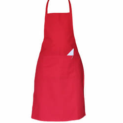 Full plain apron with front pocket for chefs, butchers, kitchen cooking, craft, and baking. - Dark Red