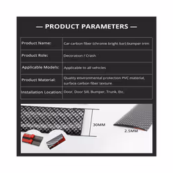 car interior decoration 2M Car Stickers Door Edge Guard Protector Carbon - 30MM Carbon fiber