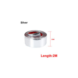 car interior decoration 2M Car Stickers Door Edge Guard Protector Carbon - 50MM Silver