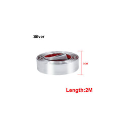 car interior decoration 2M Car Stickers Door Edge Guard Protector Carbon - 30MM Silver