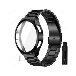 20mm 22mm For Samsung Galaxy Watch 4 5 44mm 40mm Band + Case For Galaxy Watch 4 Classic 46mm 42mm 5 Pro 45mm St - watch 4 classic 46mm, black set tool