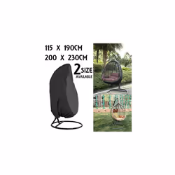 DH-Link Patio Hanging Egg Chair Cover Waterproof Cocoon Chair Cover Breathable Polyester Taffeta Single/Double Garden Swing Rattan Wicker Chair
