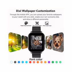 2023 Smart Watch Android Phone 1.44'' Inch Color Screen Bluetooth Call Blood Oxygen/Pressure Monitoring Smart Watch Adult - 2-Black