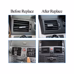 Car Interior RHD Front Rear Air Conditioner AC Vent Grille Outlet Panel - Black 2PCS