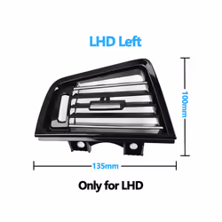 Car Interior LHD RHD Piano Black Front Air Vents AC Outlet Panel Chrome - LHD Right