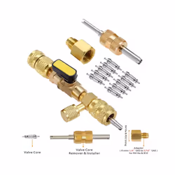 Car Interior R410A Valve Core Remover/Installer with Dual Size SAE 1/4 - KIT2
