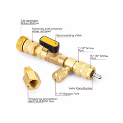 Car Interior R410A Valve Core Remover/Installer with Dual Size SAE 1/4 - KIT2