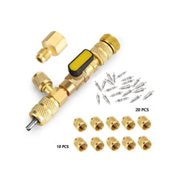 Car Interior R410A Valve Core Remover/Installer with Dual Size SAE 1/4 - KIT3