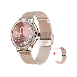 Rosegold Smart Watch For Lady Bluetooth Call 100+Sports Mode Fitness Adult Smartwatch DIY Dials For IOS Android NX19 - Rosegold