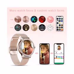 Rosegold Smart Watch For Lady Bluetooth Call 100+Sports Mode Fitness Adult Smartwatch DIY Dials For IOS Android NX19 - Rosegold