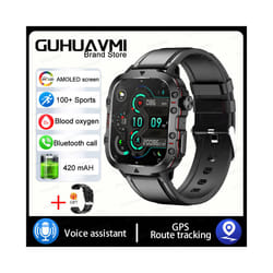 2024 Outdoor Smart Watch Adult 2.01 HD Screen Bluetooth Call Smart Watch Heart Rate Blood Oxygen Sport Waterproof Brac - 2024 NEW Watch, Black-Leather