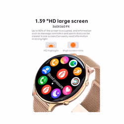 2023 New Smart Watch Adult For  Adult's health Heart rate and blood pressure monitor always shown NFC smartwatch - Pink
