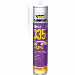 Everbuild Everflex 335 Premium Construction Silicone Sealant, Black, 295 ml