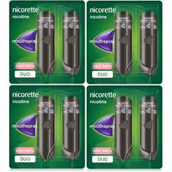 Nicorette QuickMist Cool Berry 2 x 150 1mg Mouth Spray (Bundle of 4)