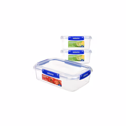 Sistema KLIP IT PLUS Leakproof Food Storage Containers | 2 x 1L & 2.2 L | Airtight, Stackable & Nestable Meal Prep Containers ...