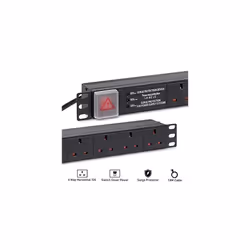 Dynamode 6 Way PDU Extension Lead- 13A Multi Plug Switched Power Distribution Unit (PDU) Rack Mount Charging Station with 1.8 M Cable for Home Office