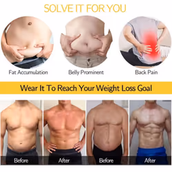 Men Body Shaper Waist Trainer Corset Slimming Belt Weight Loss Fitness Fat Burner Sweat Trimmer Sauna Girdle Modeling Straps - black, XXL